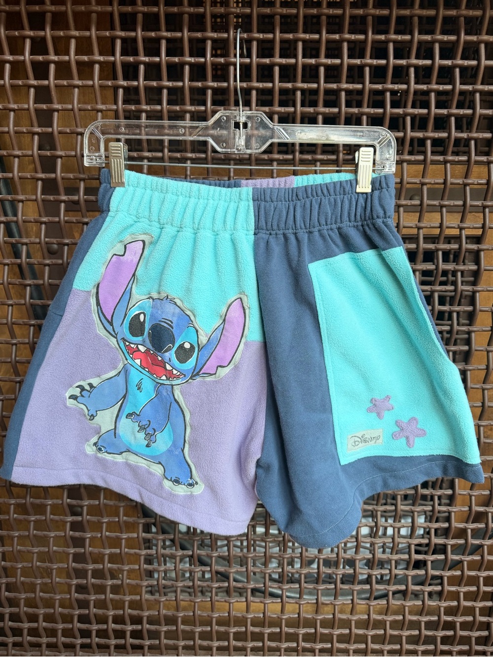 One of a Kind Reworked Disney Stitch Patchwork Shorts Size S